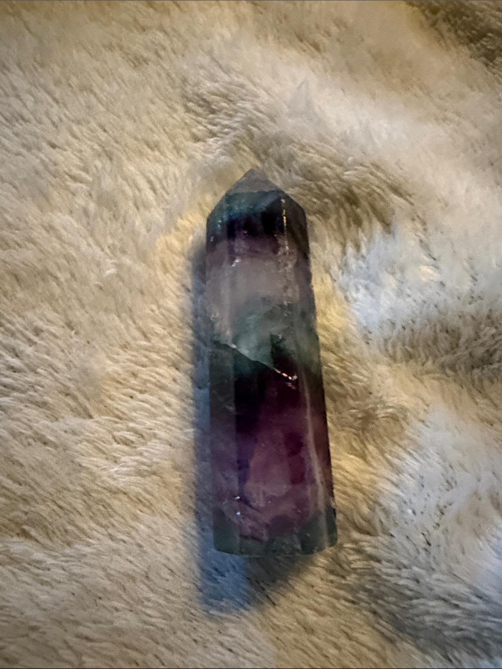 Rainbow Fluorite Point Tower - Beautiful Purple and Green Crystal